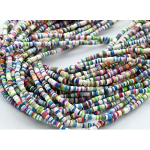 Бусины из каучука Африканские диски 4мм*0,4-1мм, цвет ассорти, 39см. (иск.)