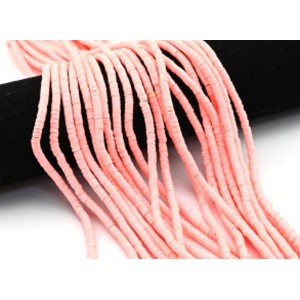 Бусины из каучука Африканские диски 4мм*0,4-1мм, цвет персиковый, 39см (иск.)