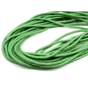 Бусины из каучука Африканские диски 4мм*0,4-1мм, цвет зеленый, 42см (иск.)