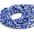 Бусины из каучука Африканские диски 4мм*0,4-1мм, цвет синий, 39см (иск.)