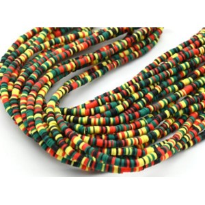 Бусины из каучука Африканские диски 4мм*0,4-1мм, цвет ассорти, 39см (иск.)
