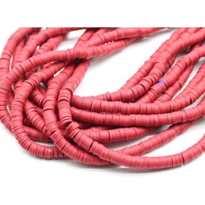 Бусины из каучука Африканские диски 6мм*0,9-1,2мм, цвет красный, 39см (иск.)