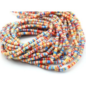 Бусины из каучука Африканские диски 4мм*0,4-1мм, цвет ассорти, 39см (иск.)