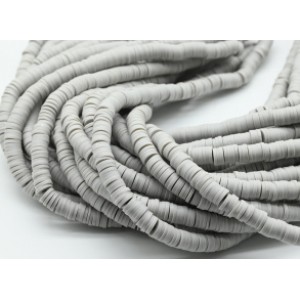 Бусины из каучука Африканские диски 6мм*0,9-1,2мм, цвет серый светлый, 38см (иск.)