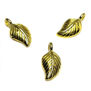 Подвеска Листочек 14*7 мм, цвет золото 10 штук/упаковка