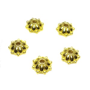 Шапочка для бусин Зонтик 8 мм, цвет золото 10 штук/упаковка