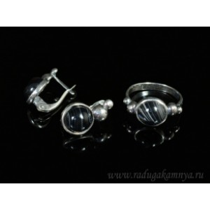 Кольцо и серьги с агатом Кольцо и серьги с агатом