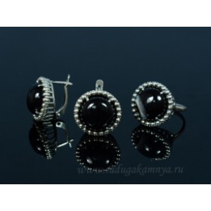 Кольцо и серьги с агатом