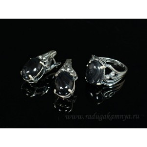 Кольцо и серьги с агатом