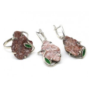 Кольцо и серьги с авантюрином