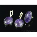 Кольцо и серьги из аметиста " Овал "
