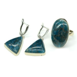 Кольцо и серьги апатит