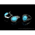 Кольцо и серьги с бирюзой (имитация)  (иск.)