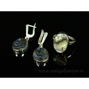 Кольцо и серьги из перламутра "Овал"