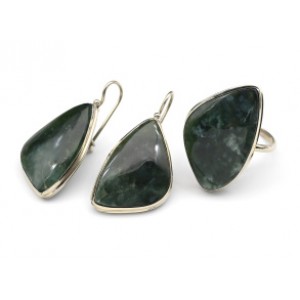 Кольцо и серьги офит " Грация "