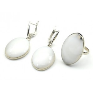 Кольцо и серьги из кахолонга "Овал"