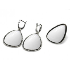 Кольцо и серьги с кахолонгом " Грация "