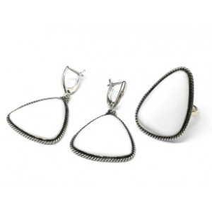 Кольцо и серьги кахолонг