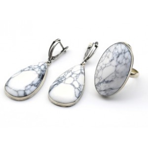 Кольцо и серьги кахолонг