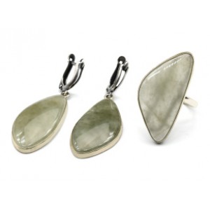 Кольцо и серьги с кварцем  " Грация "