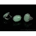 Кольцо и серьги с кварцем (имитация нефрита)