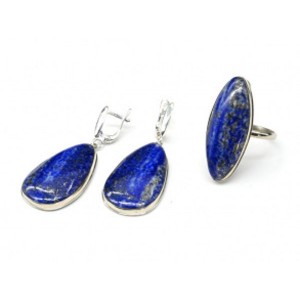 Кольцо и серьги лазурит