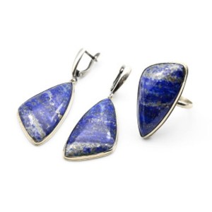 Кольцо и серьги с лазуритом " Грация "