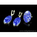Кольцо и серьги с лазуритом " Овал "