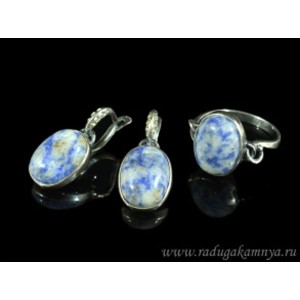 Кольцо и серьги с лазуритом