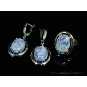 Кольцо и серьги с лазуритом