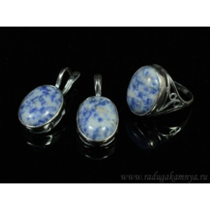 Кольцо и серьги с лазуритом