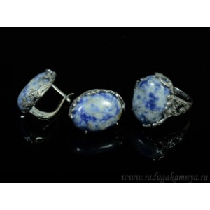 Кольцо и серьги с лазуритом Кольцо и серьги с лазуритом