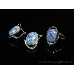 Кольцо и серьги с лазуритом