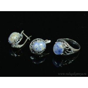 Кольцо и серьги с лазуритом