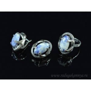 Кольцо и серьги с лазуритом