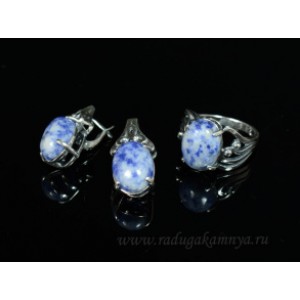 Кольцо и серьги с лазуритом