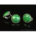 Кольцо и серьги с малахитом (имитация)  (иск.)