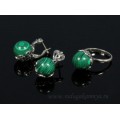 Кольцо и серьги с малахитом (имитация) (иск.)