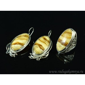 Кольцо и серьги оникс