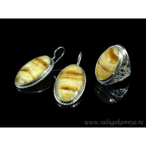 Кольцо и серьги оникс