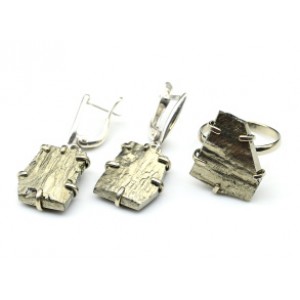 Кольцо и серьги из пирита