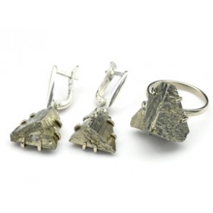 Кольцо и серьги пирит