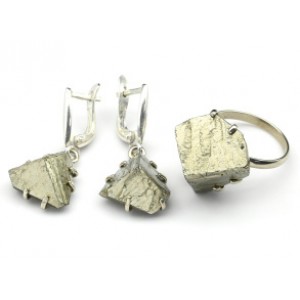 Кольцо и серьги с пиритом