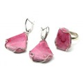 Кольцо и серьги с родонитом " Орлец "