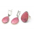 Кольцо и серьги с родонитом " Орлец "