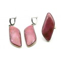 Кольцо и серьги с родонитом " Орлец " грация