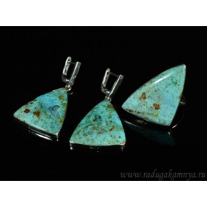 Кольцо и серьги с хризоколлой грация