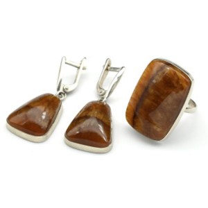 Кольцо и серьги симбирцит