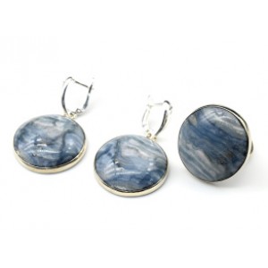 Кольцо и серьги с флюоритом