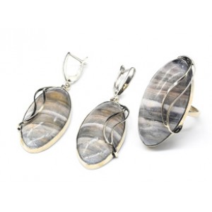 Кольцо и серьги с флюоритом